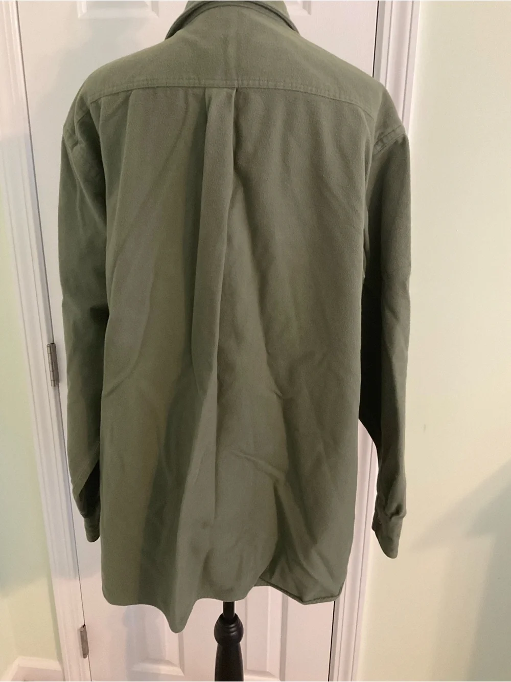 L.L. Bean Men's Olive Green Button-Front Utility Shirt